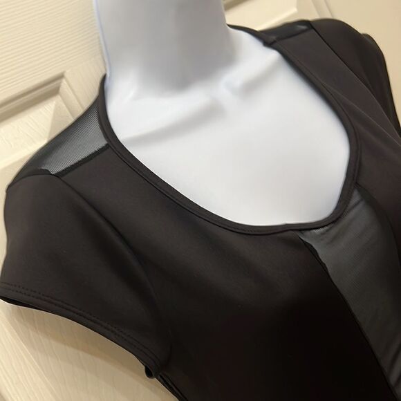 Urbana Size Large Black Mesh Front And Back Skater Skirt Dress - Picture 4 of 8